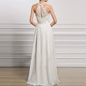 Floral Lace Halter Sleeveless Vintage Dress